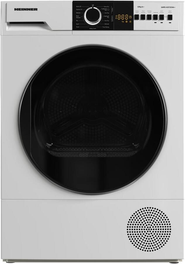 Heinner Warmtepompdroger – 10 KG – Wasdroger met Energielabel A++ – 15 Programma s – LED Display – 5 Jaar Garantie – Wit