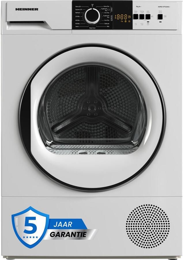 Heinner Warmtepompdroger 7 KG Wasdroger met Energielabel A++ 15 Programma's LED display 5 Jaar Garantie Wit - Foto 2