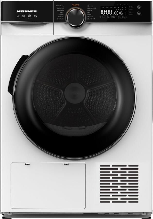 Heinner Warmtepompdroger 8 KG Wasdroger met Energielabel A++ 14 Programma's Antikreukfunctie LED display Trommelverlichting 5 Jaar Garantie Wit - Foto 2