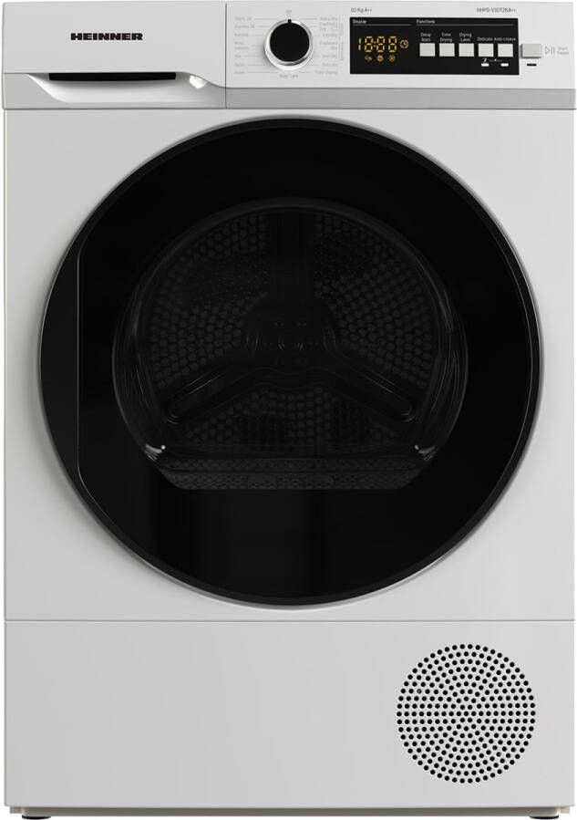 Heinner HHPD-V10T2KA Wasdroger Warmtepompdroger 10 kg – Energieklasse A E – 15 Droogprogramma s – Digitaal Display – Anti-kreukfunctie – Omkeerbare Deur – Kinderslot – 5 Jaar Garantie – Wit