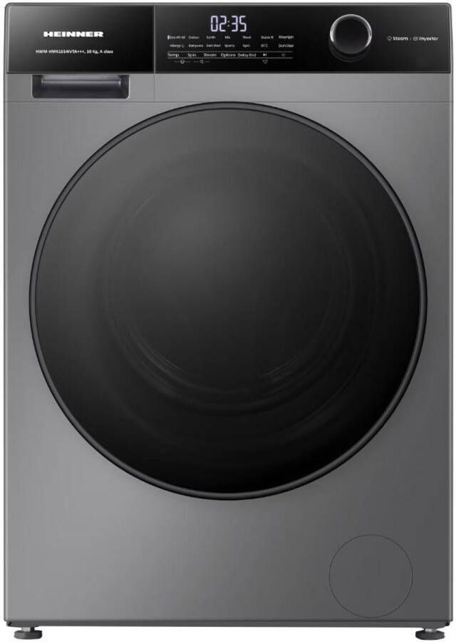 Heinner HWM-HMK1014IVTA+++ Wasmachine – 10 kg – 1400 tpm – Inverter motor – Touchbediening – Allergy Safe programma – Energieklasse A – 5 jaar garantie – Grijs