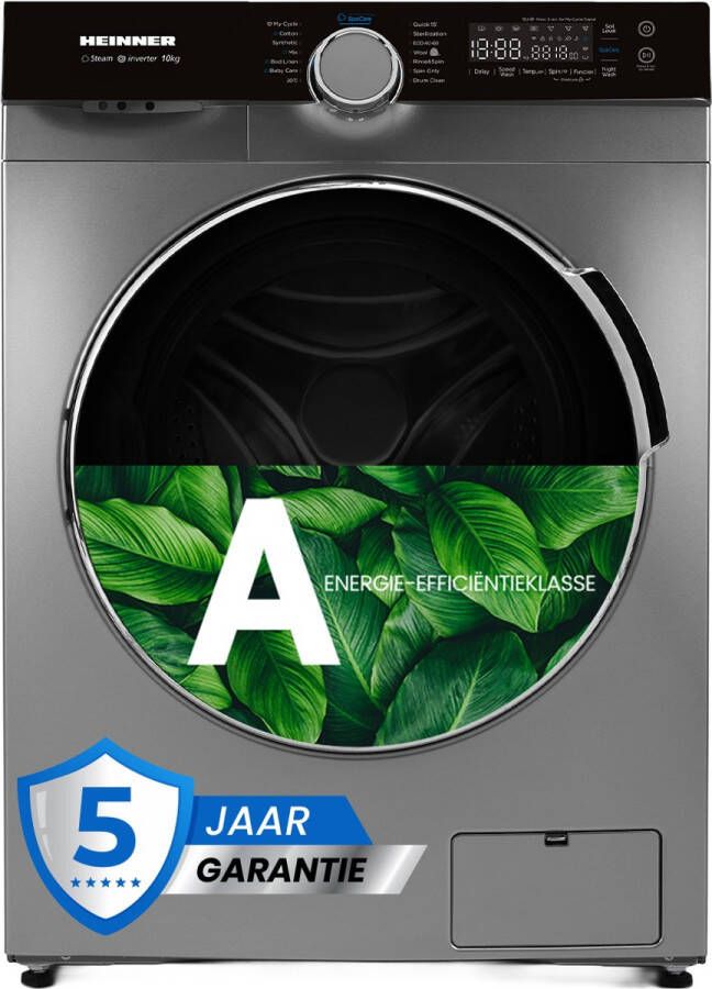 Heinner HWM-M1014IVKSA++ Wasmachine 10 kg – Inverter Motor – 1400 tpm – 14 Programma s – Stoomfunctie – Energieklasse A – Touchbediening – 15 min Snelprogramma – 5 Jaar Garantie - Foto 2