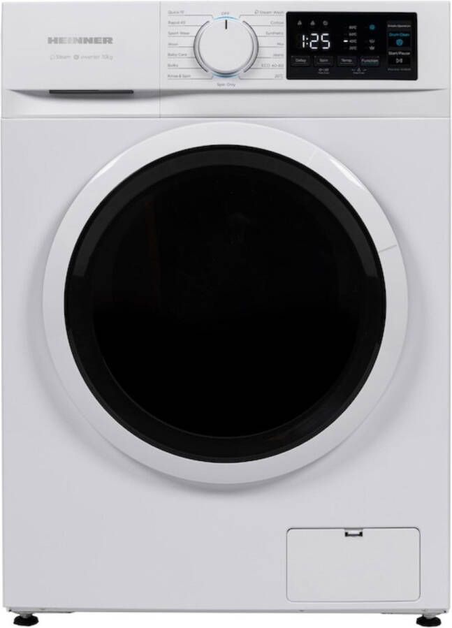 Heinner HWM-M1014IVNA+++ Wasmachine 10 kg – 1400 tpm – Inverter Motor – Energieklasse A – 15 Wasprogramma s met Stoomfunctie en Baby Care-programma – Kinderslot – Wit – 5 Jaar Garantie