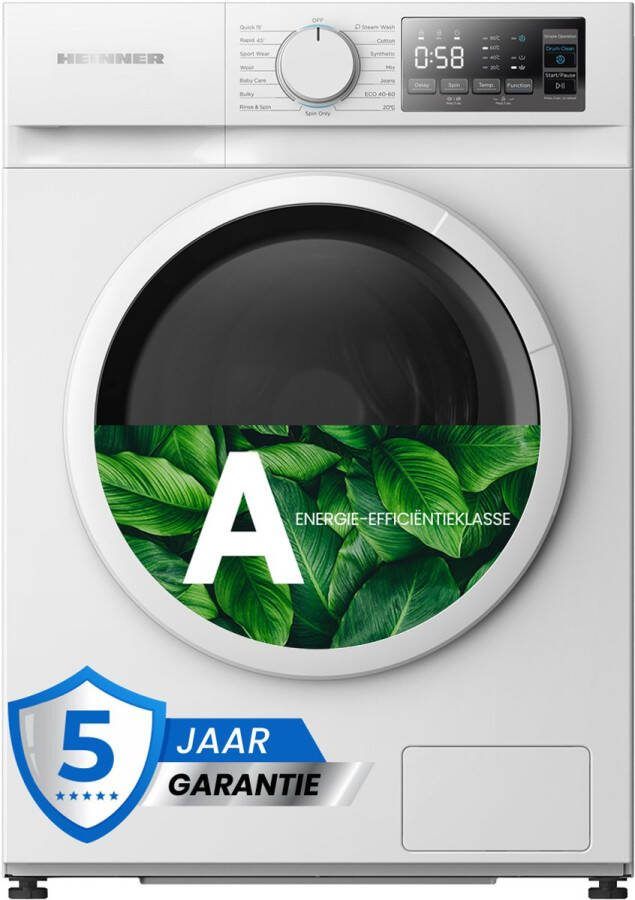 Heinner HWM-M914IVNA Slim Wasmachine – 9 kg – 15 Wasprogramma s – Stoomprogramma – Kinderslot – LED Display – 1400 RPM – Energieklasse A – 5 Jaar Garantie – Wit - Foto 2