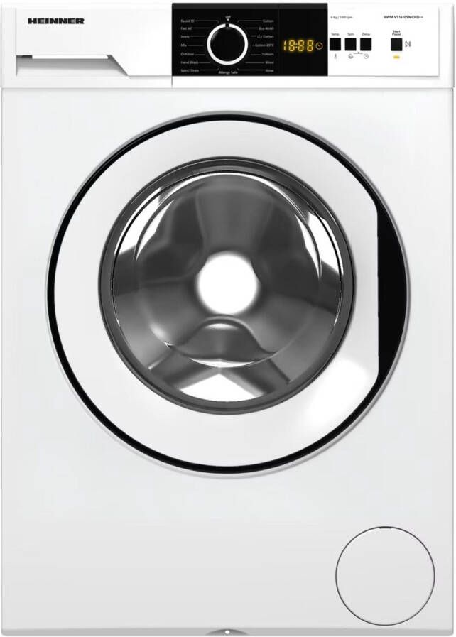 Heinner HWM-VT1610SMCHD++ Wasmachine – 6 kg – 15 Wasprogramma s – Allergy Safe-programma – Anti-kreukfunctie – LED-display – 1000 RPM – Kinderslot – 5 Jaar Garantie – Wit - Foto 2