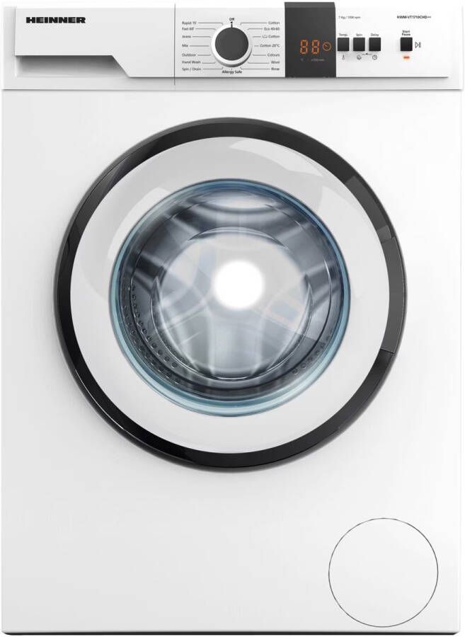 Heinner HWM-VT1710CHD++ Wasmachine 7 kg – 15 Programma s – Met Anti-Kreuk & Allergievriendelijk programma – Balance Control-systeem & Eco Logic Systeem – 5 Jaar Garantie – Wit