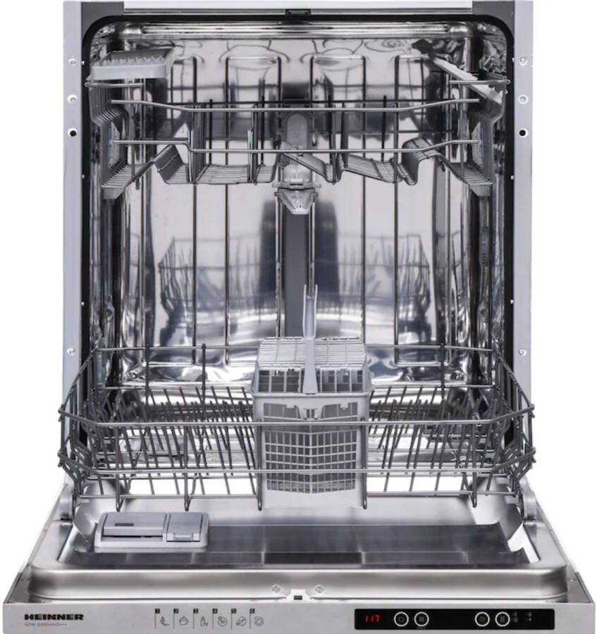 Heinner HDW-BI6614AID – Inbouw Vaatwasser – 14 Couverts – 52 dB – Digitaal Display – 6 Wasprogramma s – Automatische Deuropening – Energieklasse D – 5 Jaar Garantie – Wit