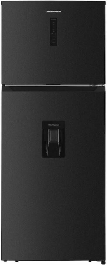 Heinner Koelvriescombinatie met Waterdispenser en LED Touch Display Full No Frost 413 Liter 39 dB Inverter Compressor Koelkast en Vriezer Antraciet