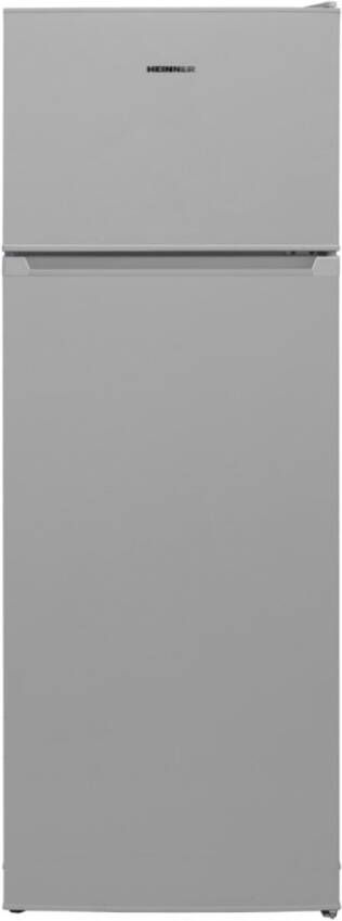 Heinner Vrijstaande Koel-vriescombinatie 212 liter Klasse E Low Frost LED-verlichting Deur Links Rechts 5 Jaar Garantie Zilver