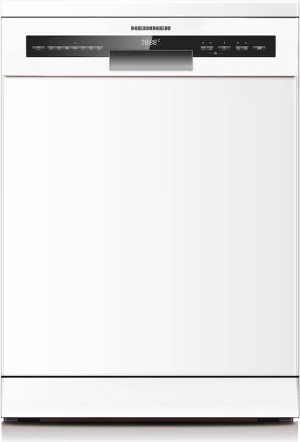 Heinner Vrijstaande Vaatwasser 60 cm – 14 Couverts – Auto Open Droogsysteem – Hygiëne 70°C – Extra Droog – 7 Programma's – AquaStop – Digitaal Display – 49 dB – 5 Jaar Garantie