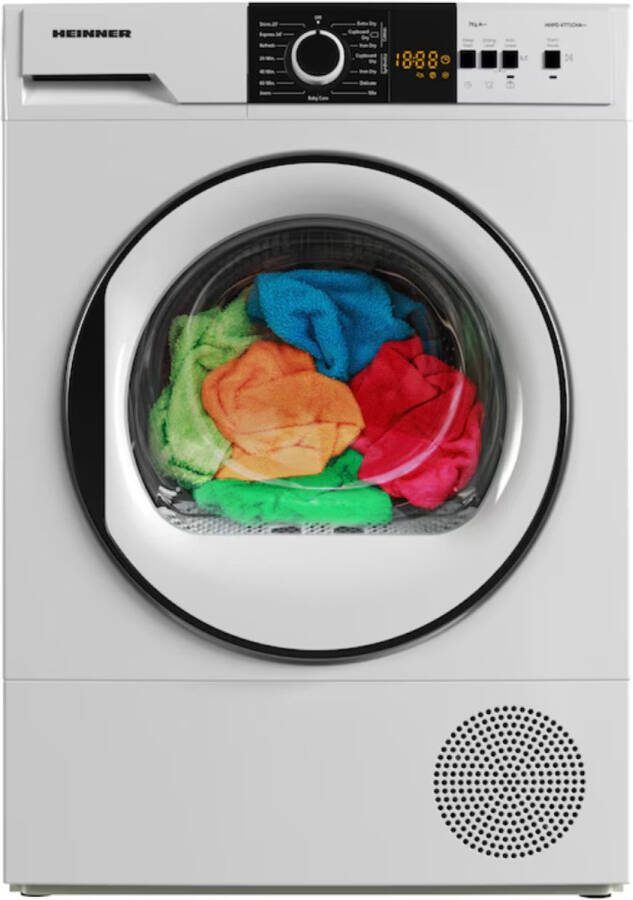 Heinner Warmtepompdroger 7 KG Wasdroger met Energielabel A++ 15 Programma's LED display 5 Jaar Garantie Wit