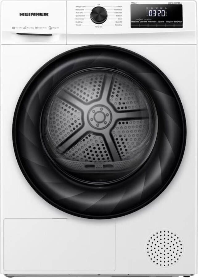 Heinner Warmtepompdroger 9 KG Wasdroger met Energielabel A++ 15 Programma's AirFlow-technologie LED display 5 Jaar Garantie 5 Jaar Garantie Wit