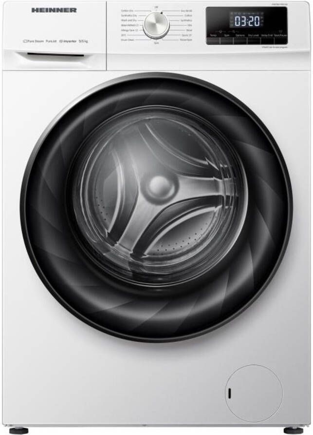 Heinner HWDM-H9614A Was-droogcombinatie – 9 kg Wassen 6 kg Drogen – 1400 tpm – Energieklasse A D – LED Display – Trommelreiniging – Inverter Motor – 5 Jaar Garantie