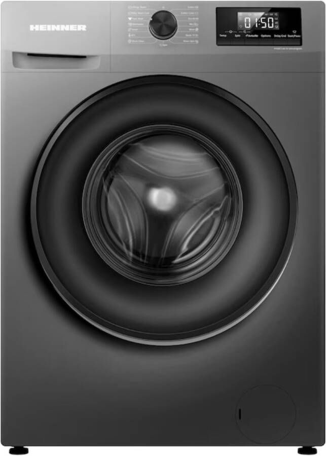 Heinner HWM-H7014IVSMTC+++ Wasmachine – 7 kg – 15 Wasprogramma s – Stoomprogramma – Kinderslot – 1400 RPM – LED Display – 5 Jaar Garantie – Antraciet
