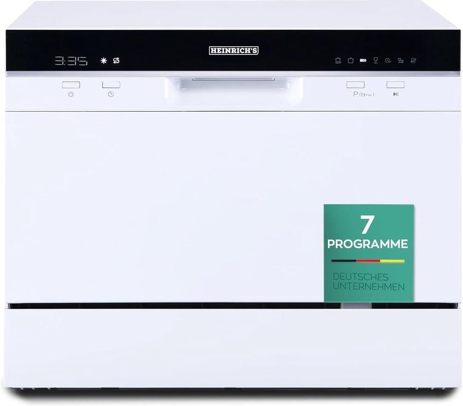 Heinrich's HTG 8840 mini vaatwasser 7 programma's gebruik slechts 6 5 liter per cyclus wit