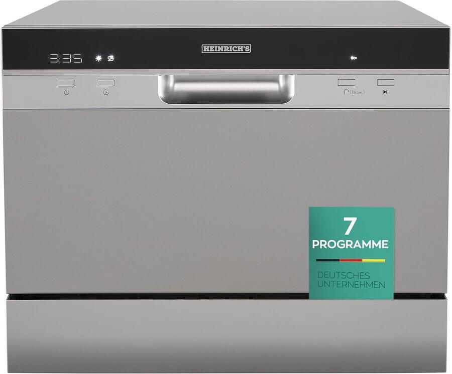 Heinrich's HTG 8840 mini vaatwasser 7 programma's gebruik slechts 6 5 liter per cyclus zilver