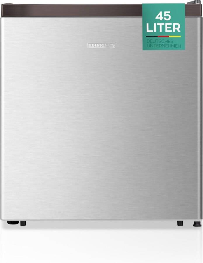 Heinrich's HKB4188SI mini koelkast met vriesvak zilver 45 liter