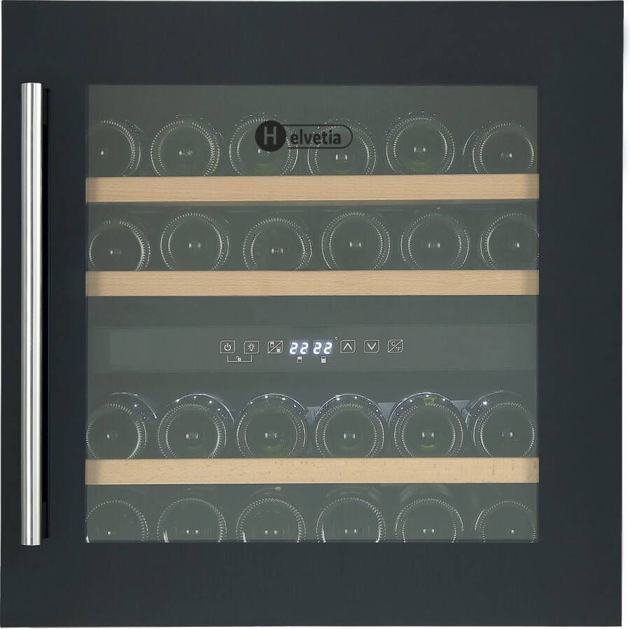 Helvetia Inbouw wijnkoelkast H 60 cm 2 temperatuurzones 36 flessen type HWTE236GN Black Friday Cyber Monday Kerstcadeau 2024 deal promotie