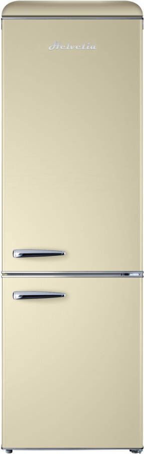 Helvetia Retro Koel-vriescombinatie HRCBGR300PEC1 Crèmekleur (Beige) 300L Led Verlichting- Leverbaar vanaf 8 11