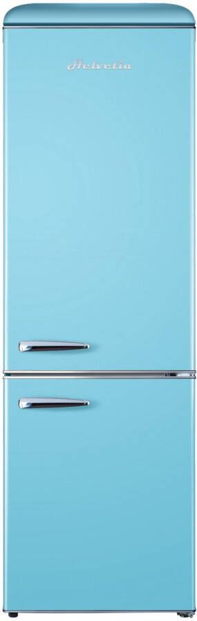 Helvetia Retro Koel-vriescombinatie HRCBGR300PELB1 Hemelsblauw 300L Led Verlichting- Leverbaar vanaf 8 11