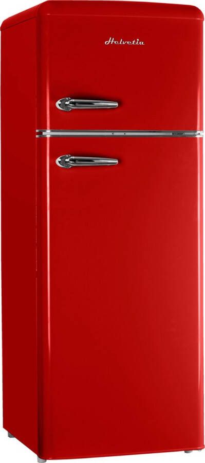 Helvetia Retro Koelvriescombinatie HRDPER206ER1 Rood 144 cm Hoog Black Friday Cyber Monday Kerstcadeau 2024 deal promotie