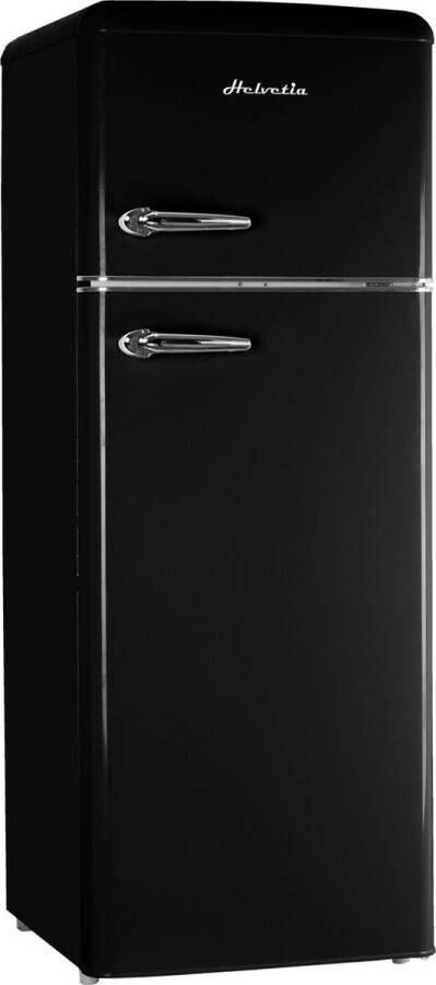 Helvetia Retro Koelvriescombinatie HRDPER206EN1 Zwart 144 cm Hoog Black Friday Cyber Monday Kerstcadeau 2024 deal promotie