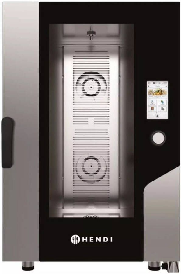 HENDI Combioven 73x78 5x113 cm 11 x GN 1 1 rvs zilver aanraakscherm stoominjectie horeca