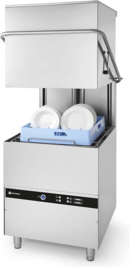 HENDI Doorschuifvaatwasser – elektronische bediening – met reinigingspomp – 745x903x1406 mm – 400V 8600W