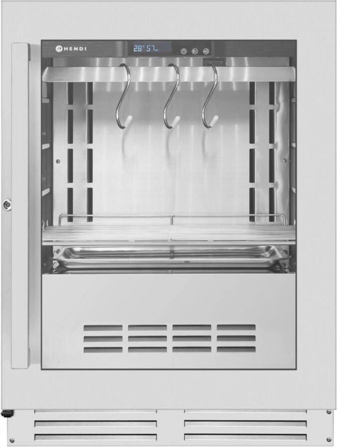 HENDI Dry aging kast – 98L – energie-efficiënt – UVC-sterilisatie – roestvast staal – 595x620x830 mm