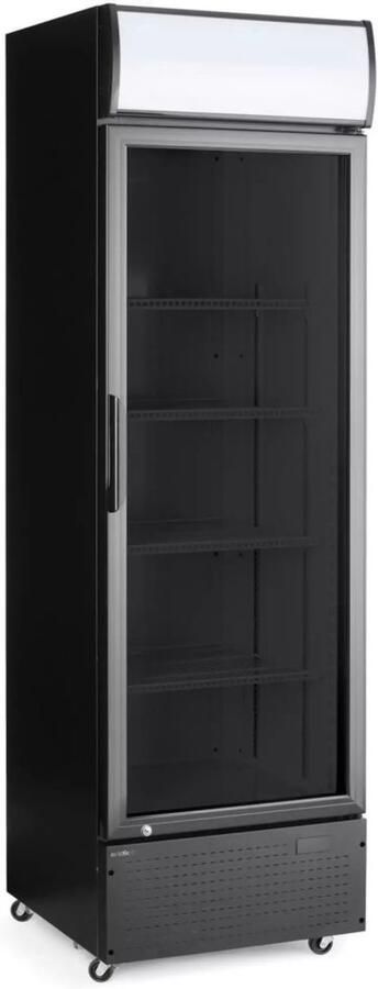 HENDI Barkoelkast staal met lichtbak en enkele deur 57 8x60 5x198 cm zwart horeca