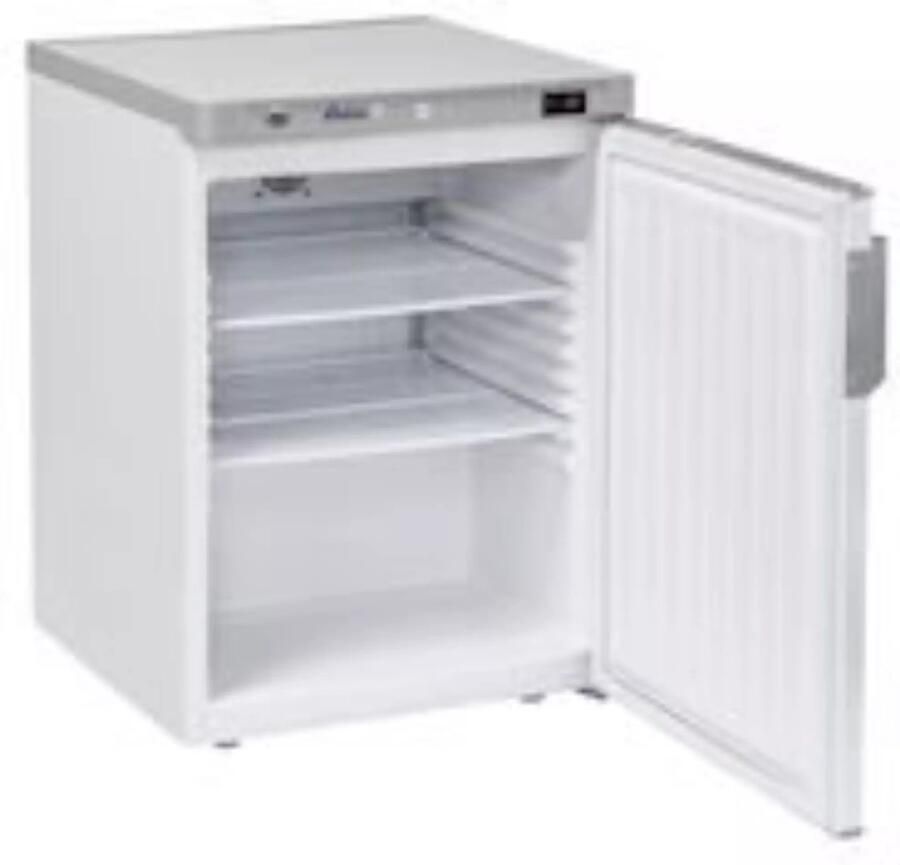 HENDI koelkast wit gecoat staal ventilatorgekoeld digitale thermostaat afsluitbare deur 598x623x(H)838 mm wit voor horeca