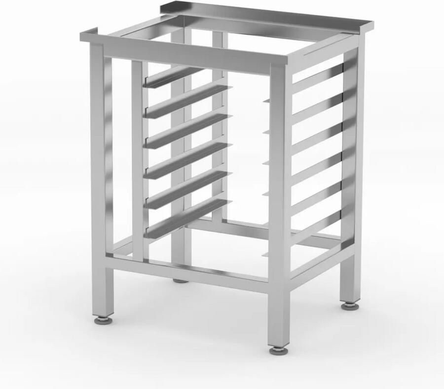 HENDI Onderstel voor ovens – Roestvrij staal – GN 2 3 – Verstelbare hoogte – 550x465x700 mm