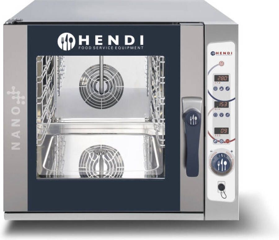 HENDI Compacte convectie stoomoven – digitaal – 5x GN2 3 – 400V 5400W – roestvrij staal - Foto 2