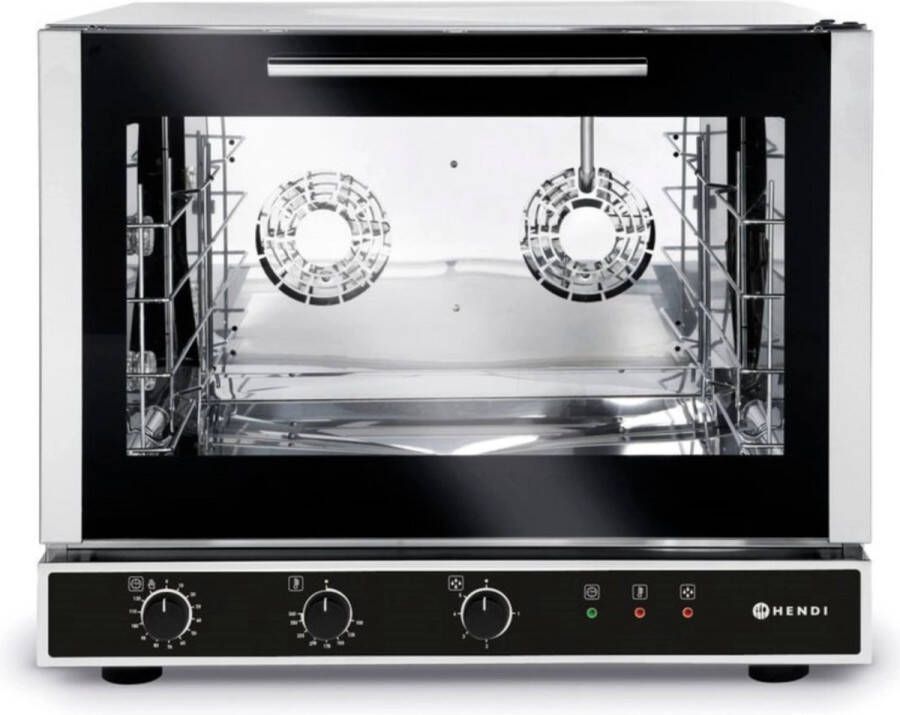 HENDI Oven met stoominjectie – 400V 6400W – roestvast staal – 4 trays – 783x755x634 mm