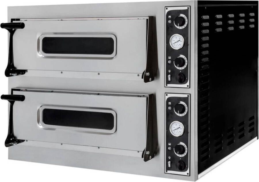 HENDI Pizza oven – 2 kamers – analoge bediening – roestvast staal – 975x930x742 mm - Foto 1