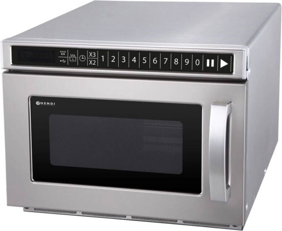 HENDI Programmeermagnetron met USB-poort – 1800W – 18L – Roestvrij staal – Keramische vloer – 10 vermogensniveaus
