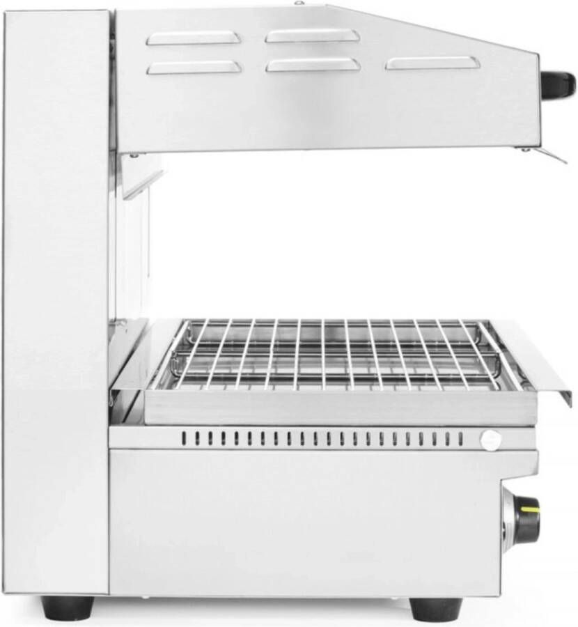 HENDI Salamander grill – traploze thermostaat – variabele hoogte – 2 warmtezones – roestvast staal