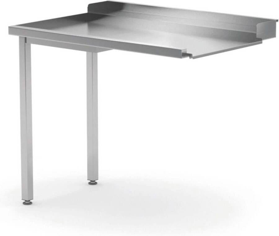 HENDI Uitlooptafel vaatwassers – rechterzijde – roestvast staal – verstelbare poten – 1000x700x850 mm