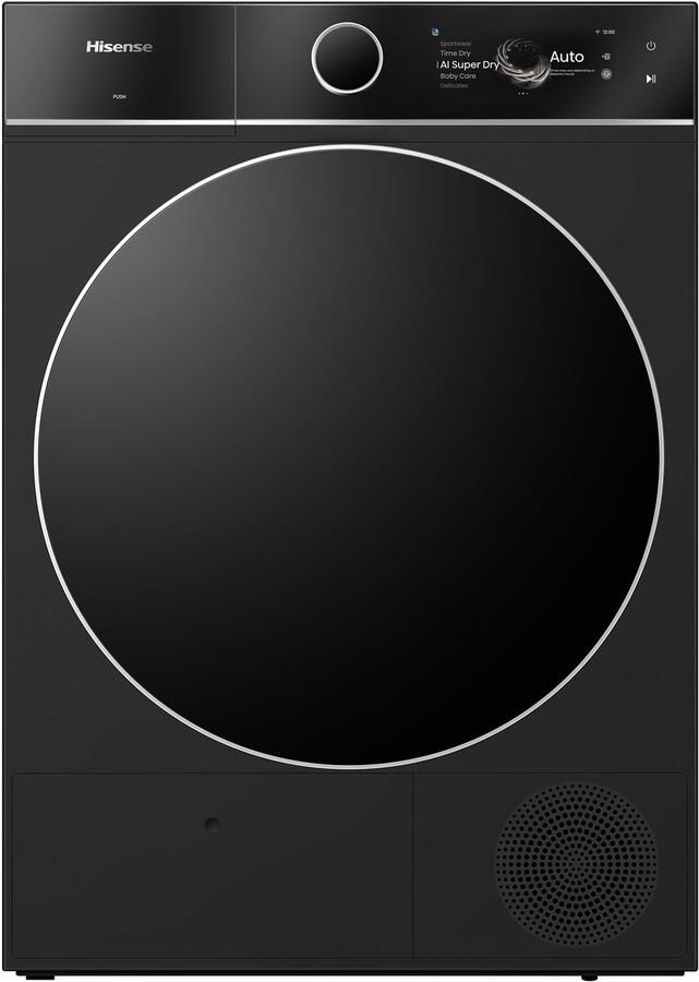 Hisense DH7I108BBAB BLX - Wasdroger Zwart 10kg Energielabel A 60dB 125L ConnectLife Smart Link Wash 'n Dry Sync