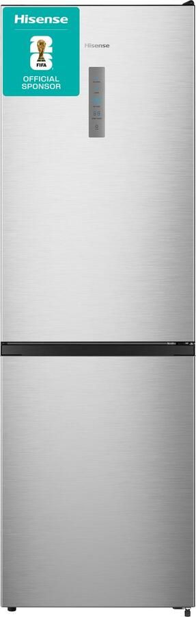 Hisense RB390N4BCC Vrijstaande koel-Vriescombinatie Wit 59 5 cm breed 304 l Energieklasse C Roestvrijstaal No Frost LED verlichting