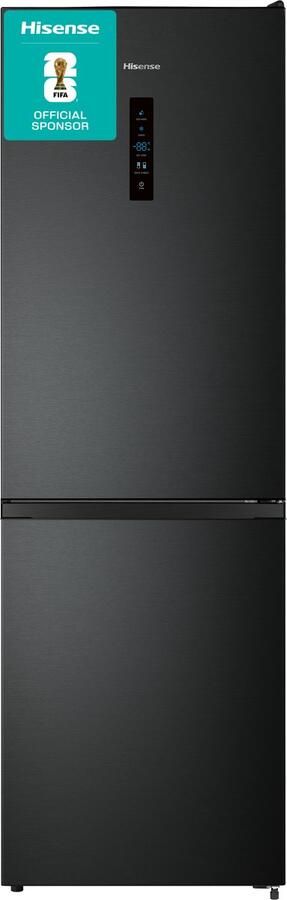 Hisense RB390N4BFC Koel-vriescombinatie 300 liter No Frost Inverter Compressor Zwart Energieklasse C 35 dB Super Cool & FastFreeze