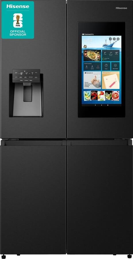 Hisense RQ760N4IFE Amerikaanse koelkast Energielabel E Vaste Wateraansluiting Water- & ijsdispenser Metal Tech Cooling No Frost Zwart Multi-Air Flow Super Cool Fast Freeze 39dB (A) Inverter Compressor 577 Liter - Foto 2