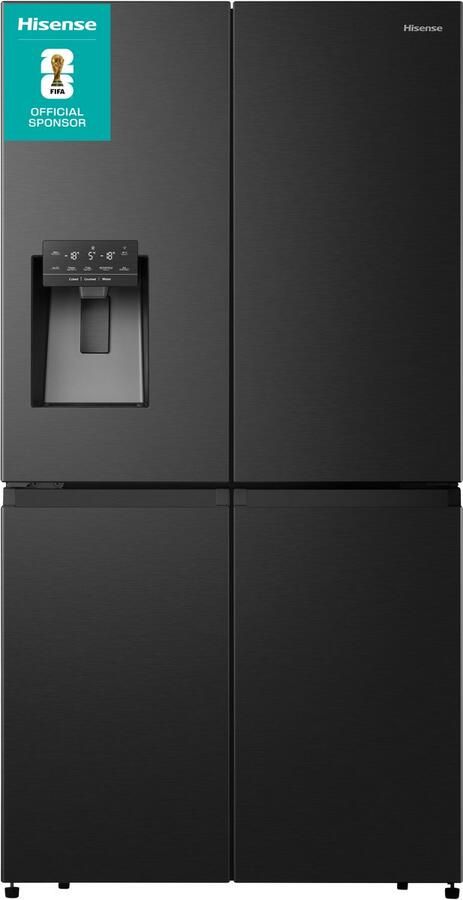 Hisense RQ760N4SBFE Amerikaanse koelkast No-Frost 178 cm hoog 540 liter Energielabel E Invriesvermogen 9 kg 24u Geluidsniveau 37 dB LED Display SuperCool FastFreeze Deuralarm Interverter Compressor ConnectLife - Foto 1