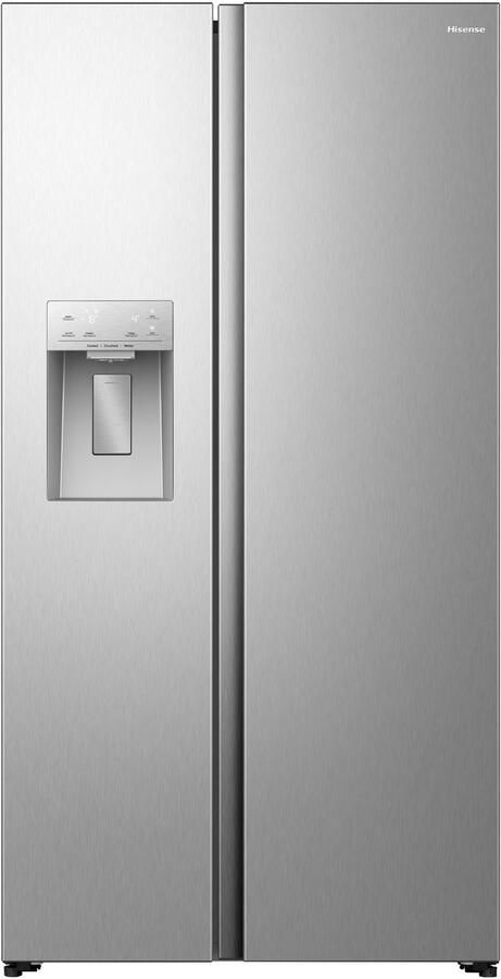 Hisense RS5P528STIE Amerikaanse koelkast RVS No-Frost 178 cm hoog 528 liter Energielabel E Invriesvermogen 10 kg 24u Geluidsniveau 40 dB(A) IJs- en waterdispenser LED Display FastFreeze Deuralarm Interverter Compressor