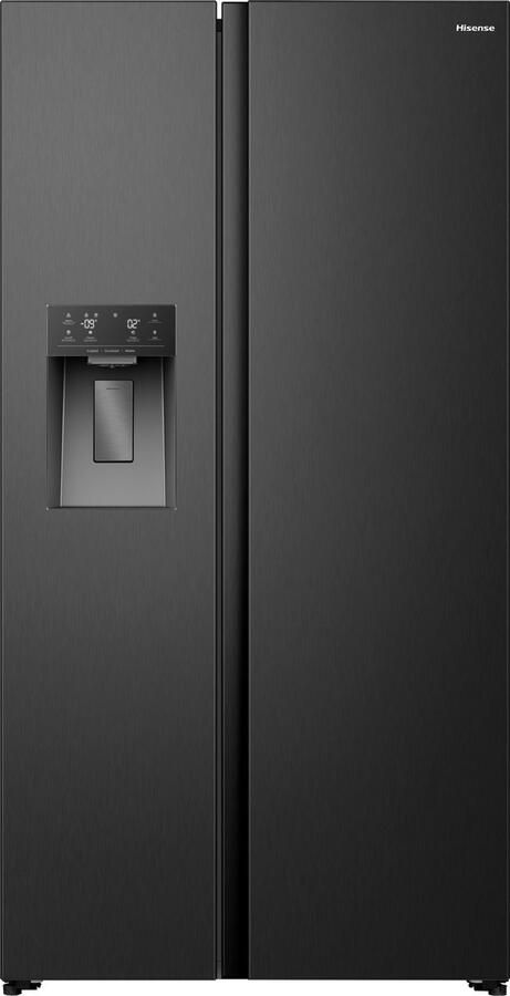Hisense RS5P528STIE Amerikaanse koelkast – Zwart No-Frost 178 cm hoog 528 liter Energielabel E Invriesvermogen 10 kg 24u Geluidsniveau 40 dB(A) IJs- en waterdispenser LED Display FastFreeze Deuralarm Interverter Compressor