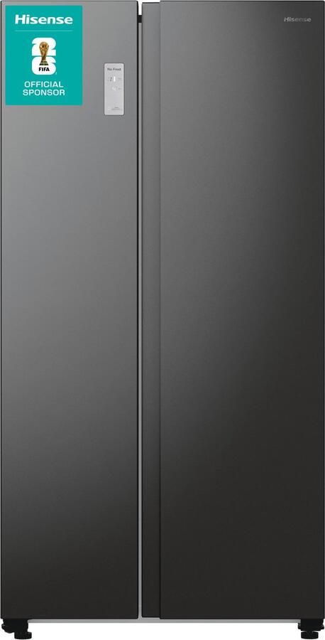 Hisense RS711N4AFE Amerikaanse koelkast Energielabel E 550L No-Frost Freezer Convert Fast Freeze Zwart 38dB LED-display