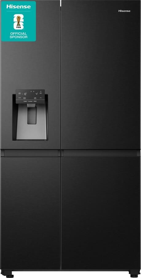 Hisense RS818N4TFC Amerikaanse koelkast Energielabel C Water- & ijsdispenser Metal Cooling No Frost Zwart- Multi-Air Flow Fast Freeze 35dB (A) Inverter Compressor 632 Liter - Foto 4