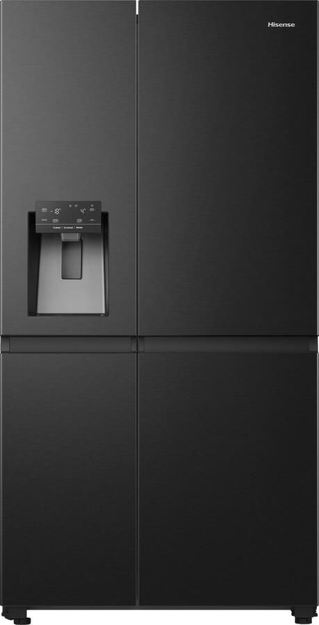 Hisense RS818N4TFC Amerikaanse koelkast Energielabel C Water- & ijsdispenser Metal Cooling No Frost Zwart- Multi-Air Flow Fast Freeze 36dB (A) Inverter Compressor 632 Liter - Foto 1