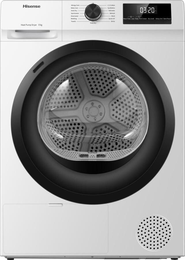 Hisense Warmtepompdroger DHQE800BW2 8 kg