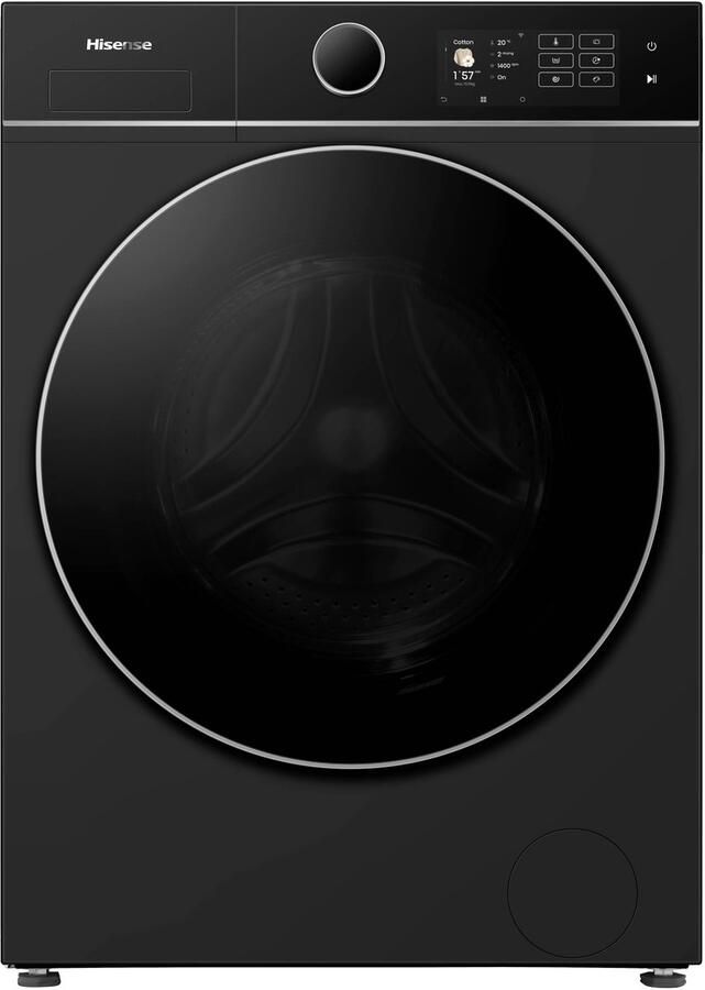 Hisense WF5I1045BBQ Wasmachine Voorbelading 10 5 kg 1400 RPM Zwart A-klasse ConnectLife Quick Wash Pure Jet iFit iPlay Trommelverlichting